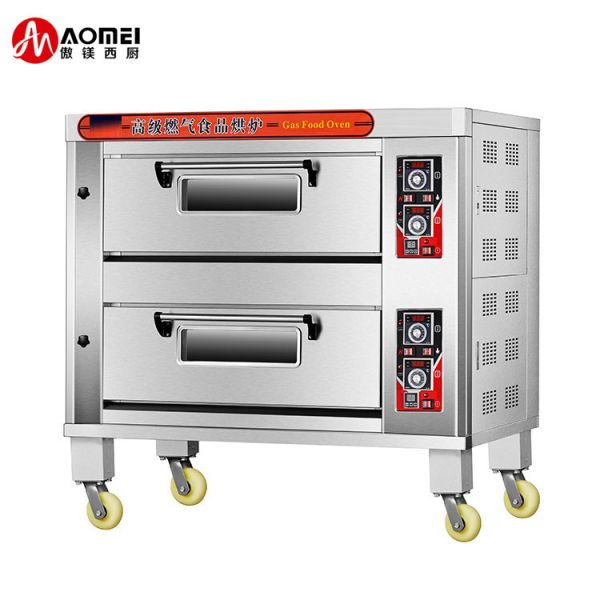 1330x840x1340mm Multifunctional 2 Deck 4 Trays Gas Bread Pizza Industrial Baking Oven