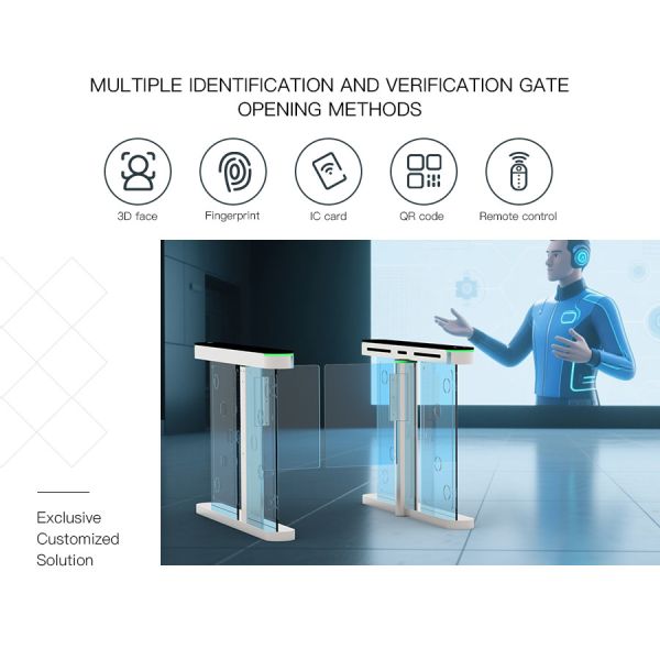 Office Building Speed Turnstile Gate with 2 Million Trouble-Free Operation Times and Customizable Face Recognition Detector