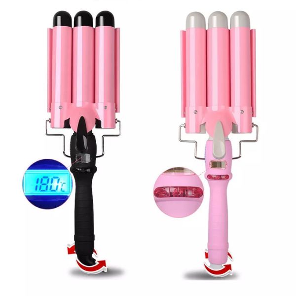 3 Barrel Temperature Adjustable Electric Hair Curler Hair Waver Curling Iron Ceramic Tourmaline