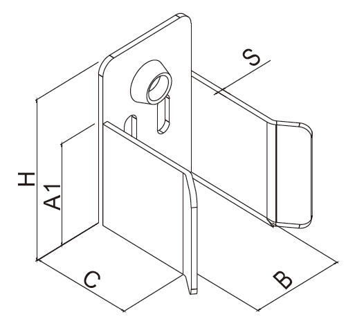 Electric Driveway Gate Catchers 82mm 100mm Yellow Zinc Plated Steel No Bottom Plate