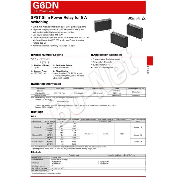 G6DN-1A-SL-24VDC Omron orignal new electromagnetic relay G6DN-1A-SL-24VDC G6DN-1A-SL-12VDC
