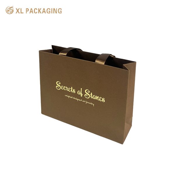 XL Packaging Custom Packaging Factory Custom Printed Laminated Brown Small Clothing Jewelry Shopping Gift Packaging Paper Bag Eco Friendly Features