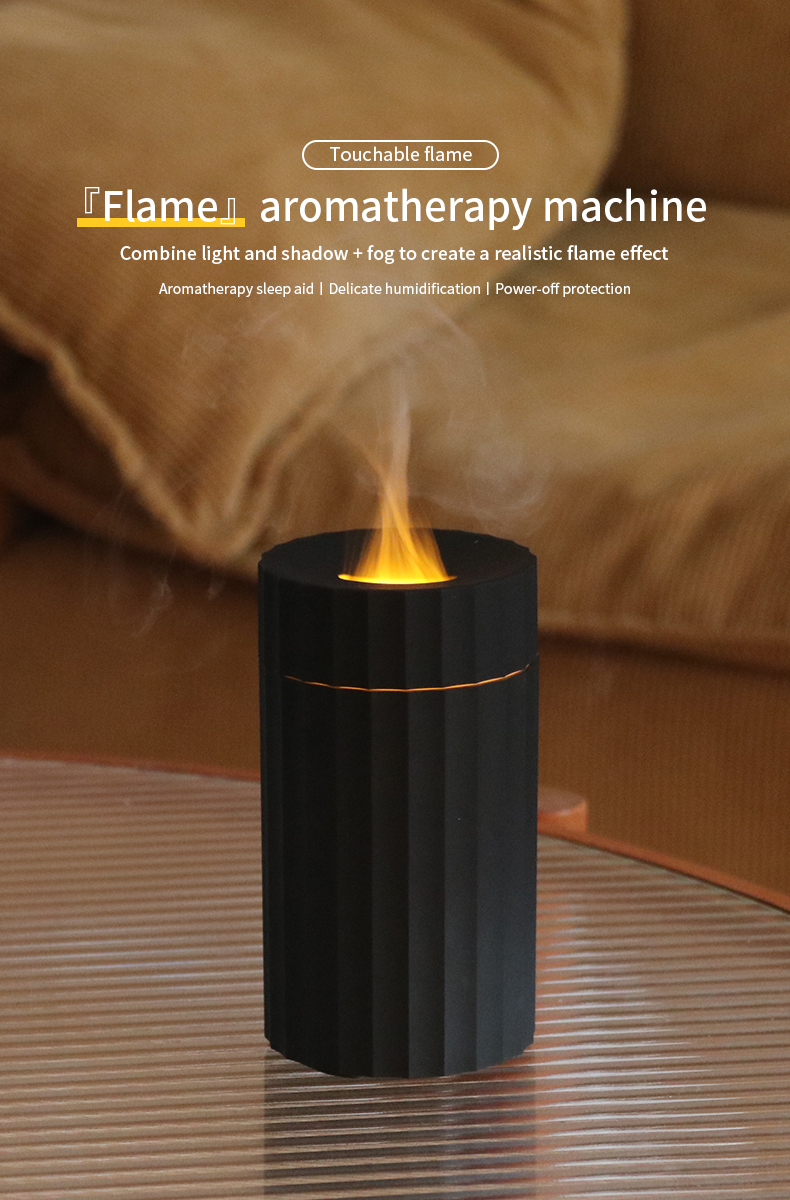 HOMEFISH Household Portable Aroma Diffuser Flame Car Diffuser Humidifier 100ml