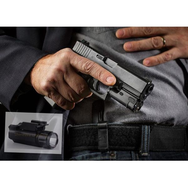 Slide Switch Tactical Rail Mount Flashlight Adjustable Tactical Flashlight With Laser