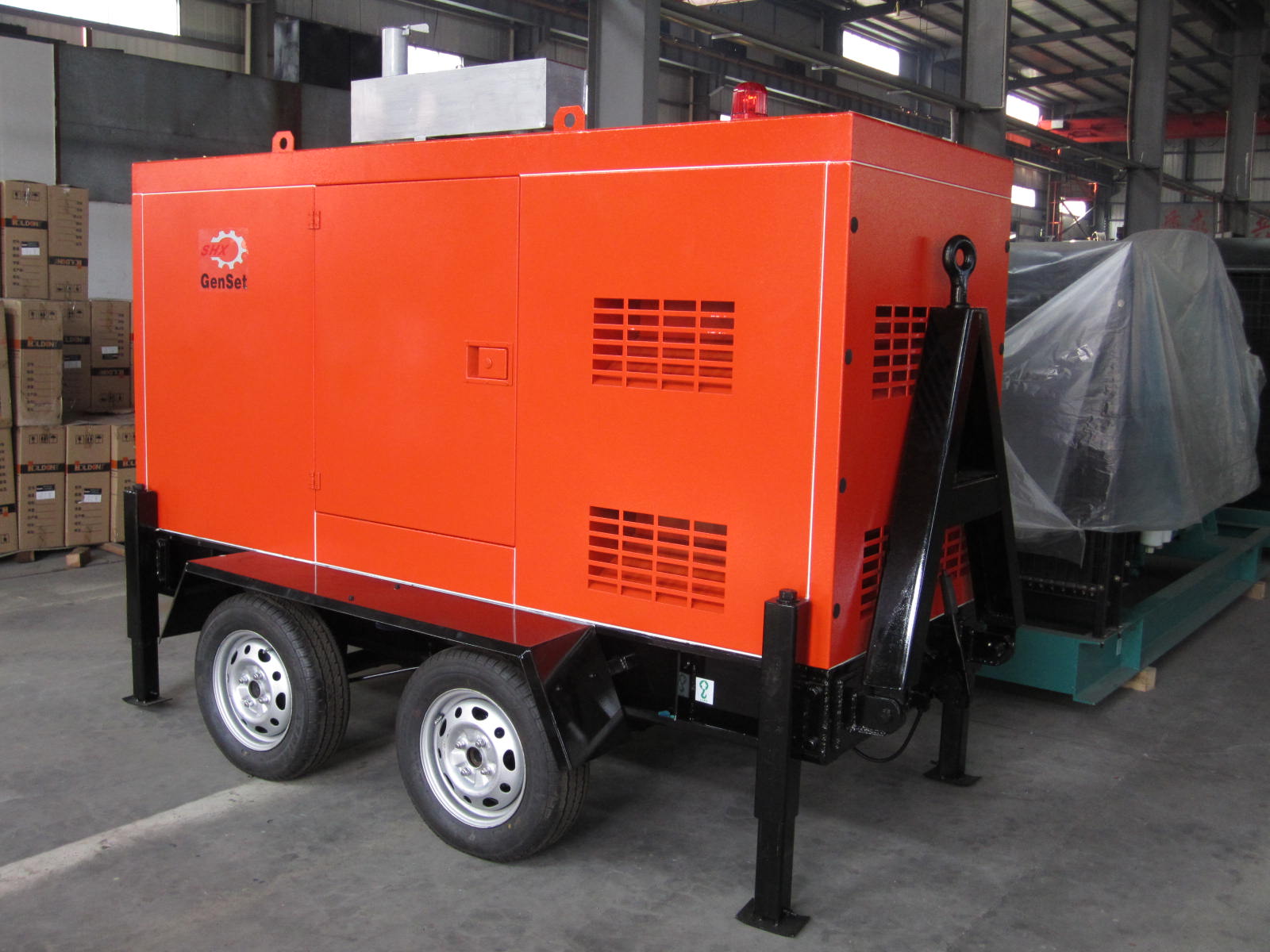 Red Trailer Mounted Diesel Generator 50KW Cummins Engine ISO9001 2008