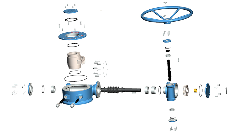 Liquid And Gas Valve IP67 Handwheel Gearbox Driving Device
