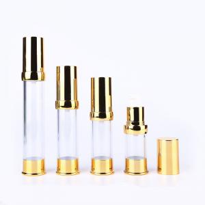 China Factory sale 10ML 15ML 20ML 30ML plastic PP China manufacturer personal care round airless pump lotion bottle gold wholesale