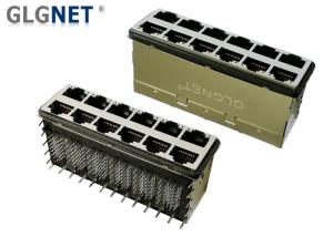 Right Angle 10G RJ45 Connector Modular Ethernet Jack Stacked 2 X 6