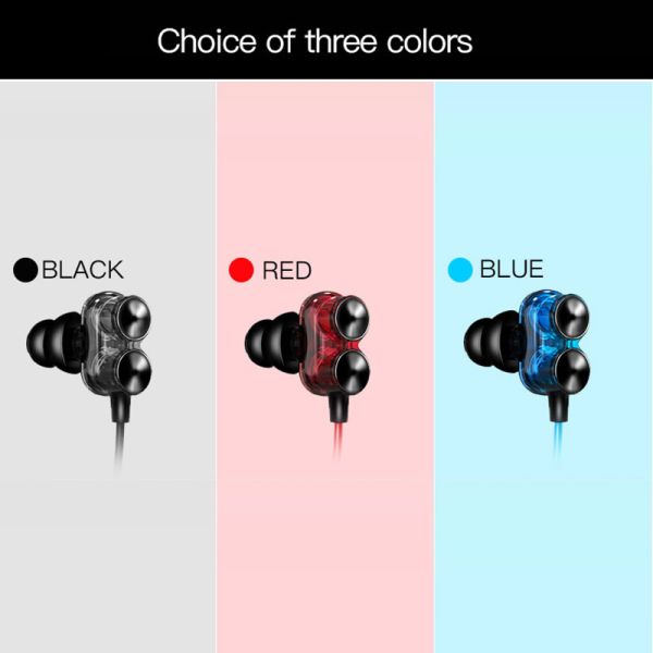 Dual Dynamic Wireless Headphones Bluetooth Earphones Neckband Collar Headset Handsfree Headphone Sport Earbuds for Phone Bx345