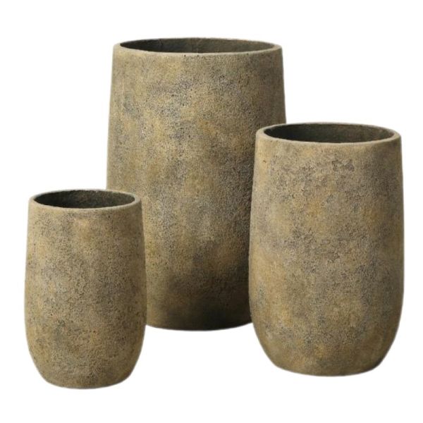 Hand Carved Weather Resistant Cement Planter Pots For Indoor And Outdoor Decor