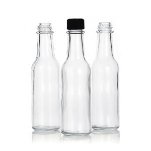 China 150ml Round 5oz Hot Sauce Bottles Glass Seasoning Bottle on sale