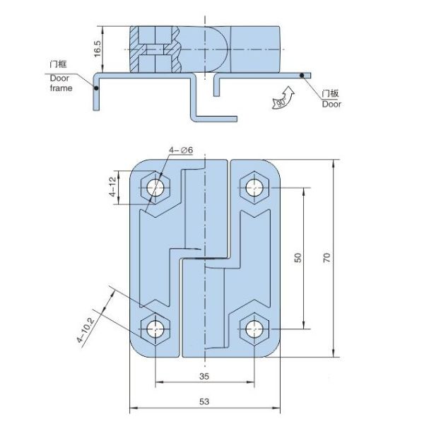 Lift Off Black Heavy Duty Torque Hinge For Trailers Coffee Machines Vehicles