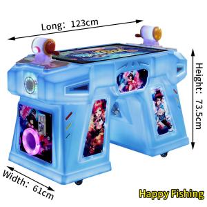 Blue Coin-Operated Amusement Machine Two Person Arcade Fishing Joystick Game Console