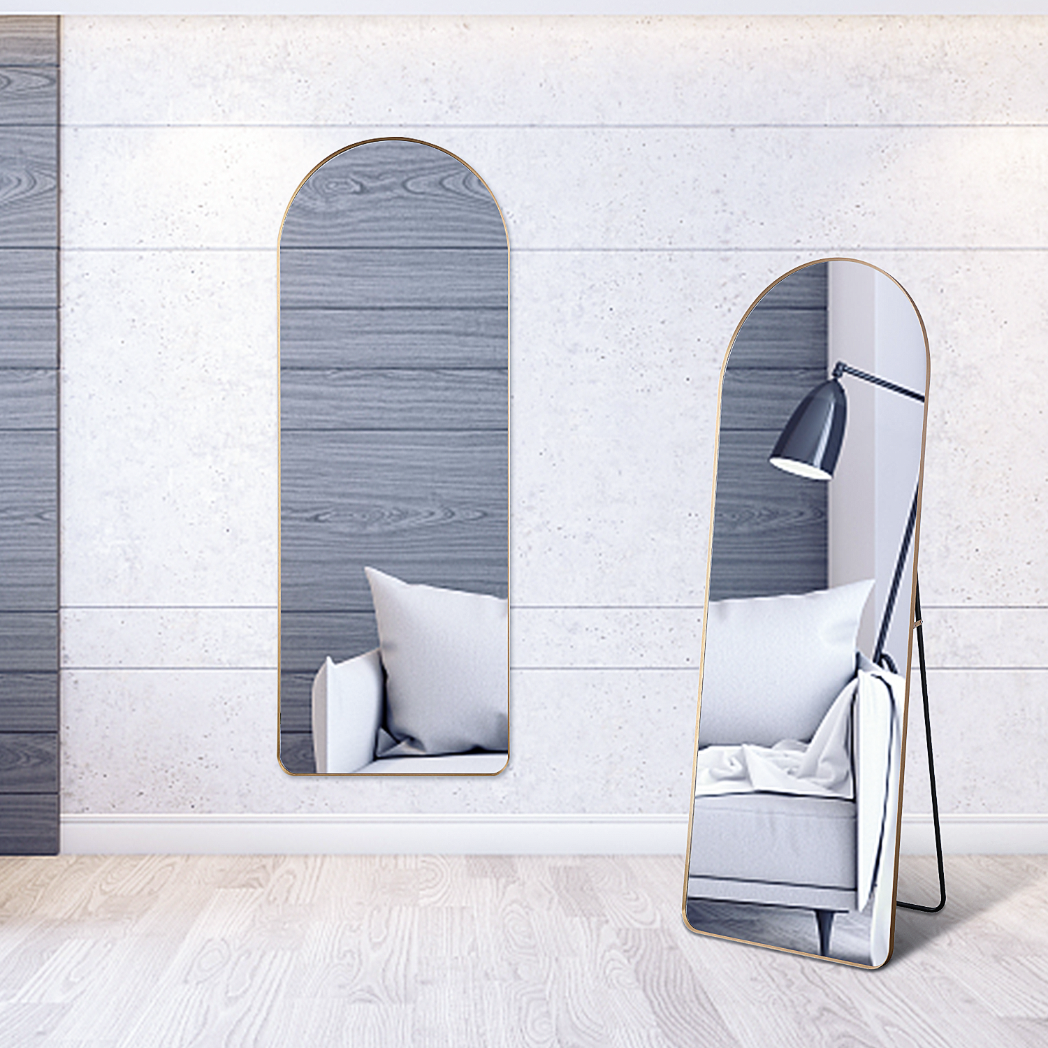 Modern Aluminum Full Length Dressing Mirror For Bedroom Decorations