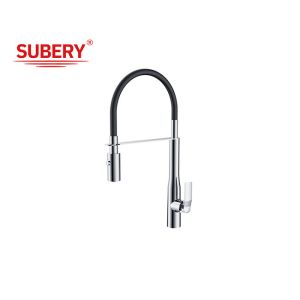 China Modern Single Lever Chrome Brass Kitchen Sink Faucets OEM wholesale