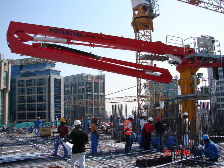 Easy Installation Climbing Concrete Placing Boom With Large Circular Arc