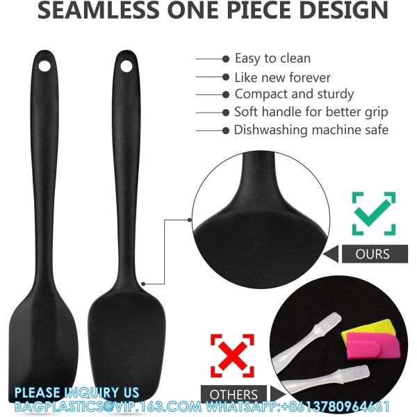 Silicone Rubber Spatula Set For Kitchen Baking, Cooking, And Mixing High Heat Resistant Non Stick Dishwasher Safe