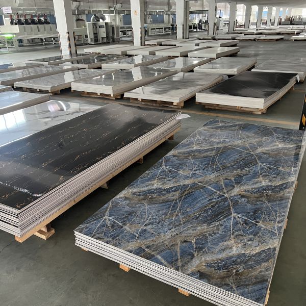 Modern Design Style High Glossy UV Coating PVC Marble Sheet Waterproof and Waterproof