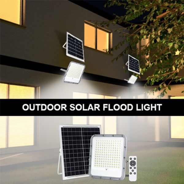 17000 Lumen 100 Watt Solar Outdoor Flood Lights PC Lens Heat Dissipation