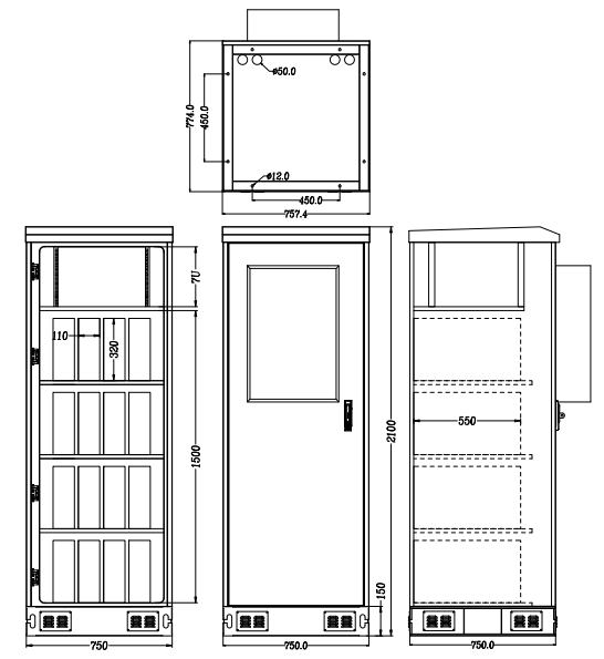 Thermostatic Steel Outdoor Equipment Cabinet Waterproof Dustproof