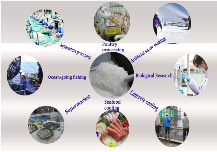 Automatic Flake Ice Machine , Concrete Cooling Medium Size Ice Maker