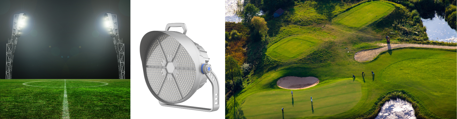 400W-1200W High Power IP66 LED Flood Light High Mast Spotlight For Sports Field Tennis Stadium