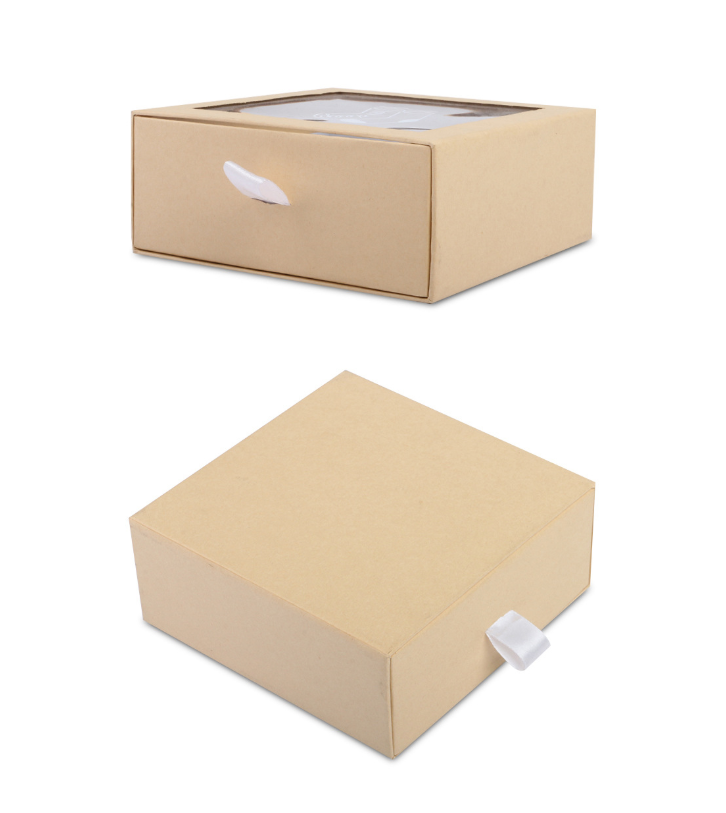 Wholesale Custom Logo Recycled Materials High-end socks pvc gift box with window drawer packaging box
