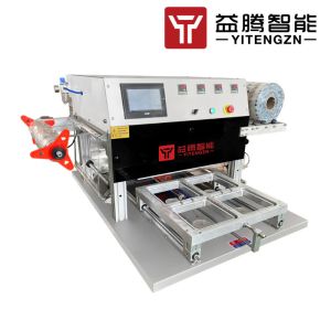 Buy cheap Hygiene SUSU304 MAP Plastic Food Tray Sealing Machine Meal Tray Wrapping Machine from wholesalers