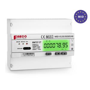 China MID Approved Three-Phase Modbus Energy Meter EM737 CT 3*230/400V 10 100 A on sale