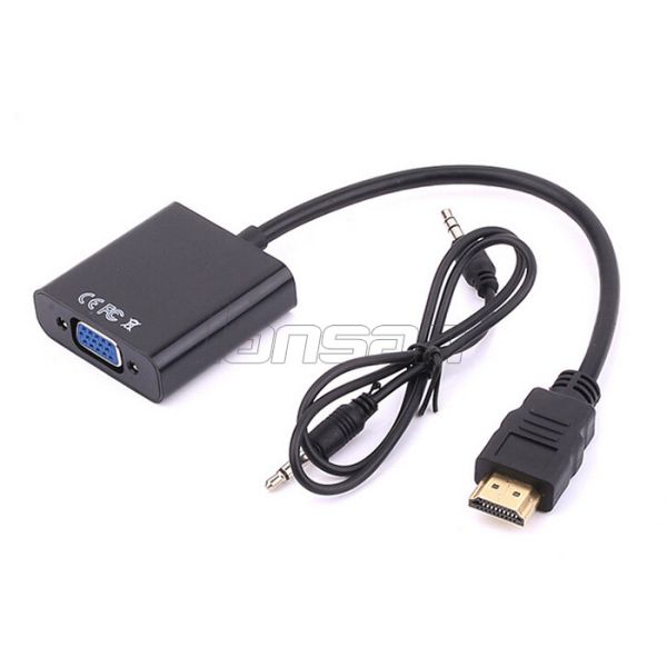 Length Customized Special Cables Bare Copper 1080P HDMI To VGA Converter Cable With Audio