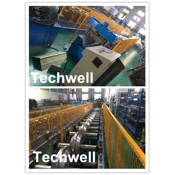 Steel Roof Ridge Cap Roll Forming Machine With Guiding Column Forming Structure , PLC Frequency Control System