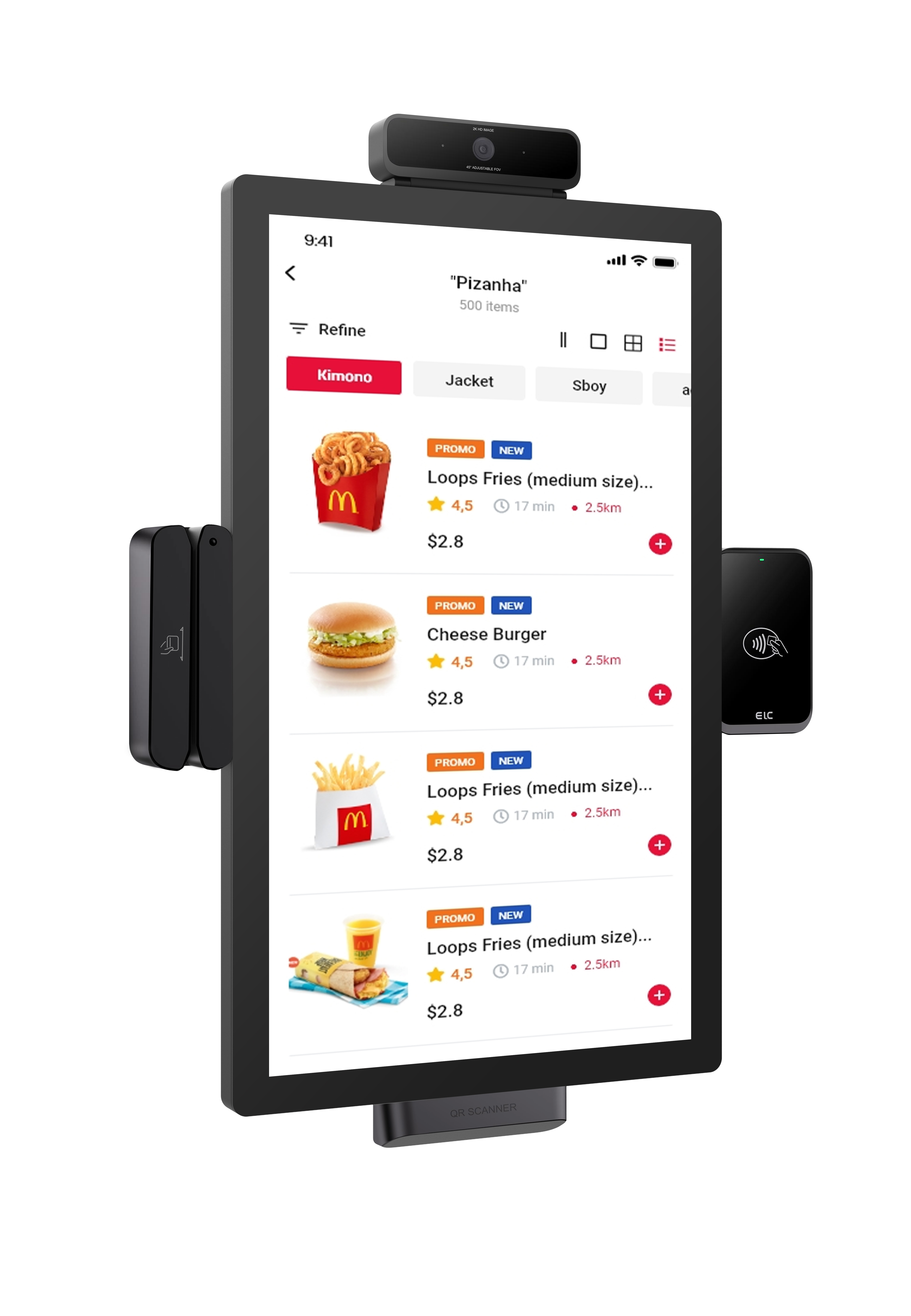 15 inch Self-service Ordering Machine Metal Digital Signage Restaurant Tablet Order Kiosk Kitchen Display
