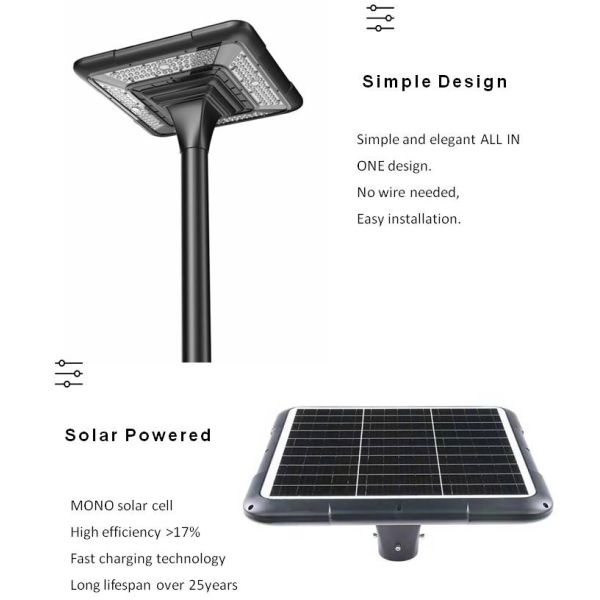 LED Solar Garden Light Pole Posts Lamps OEM Solar Pillar Street Light