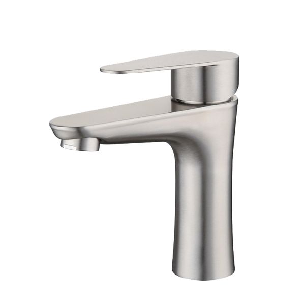 SUS304 Stainless Steel Single Hole Single Handle Basin Mixer in Matte Black Chrome SN Gold