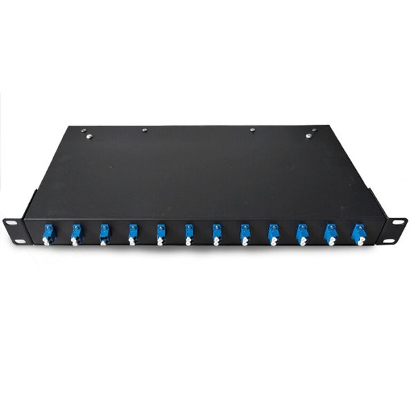 Black / White 12 Port LC Fiber Patch Panel Rack Mounted Type 24 Cores