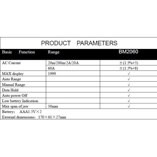 200mA Clamp Digital Multimeter , Earth Leakage Current Clamp Meter
