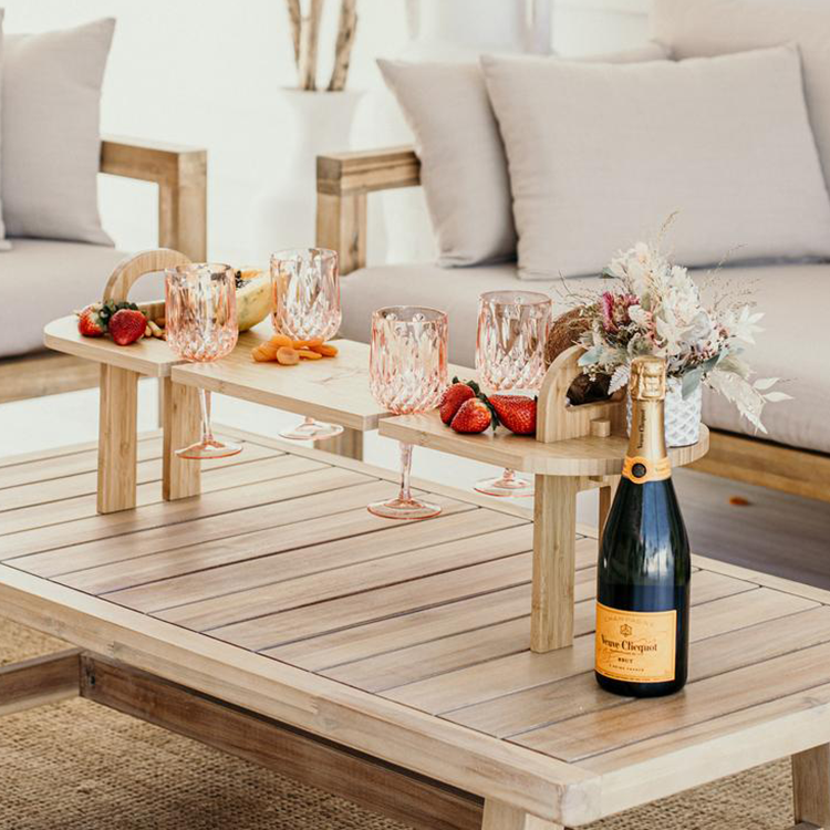 MB-HW090 Bamboo Table Large Folding Portable Tray for Outdoor Snacks Cheese Anywhere