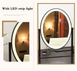Oval Shape Adjustable Cosmetic LED Desktop Mirror With Lights