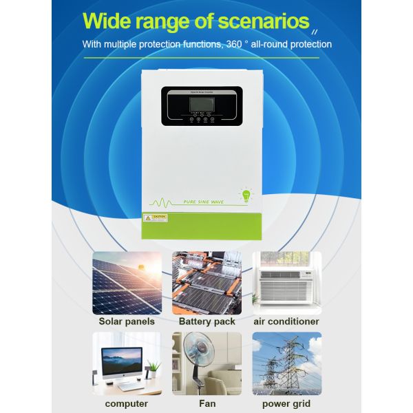 Solar Inverter 5Kva Mppt Hybrid Solar Inverter 3.5Kw 5.5Kw Dc To Ac Of Off Grid Pure Sine Wave Solar Inverter
