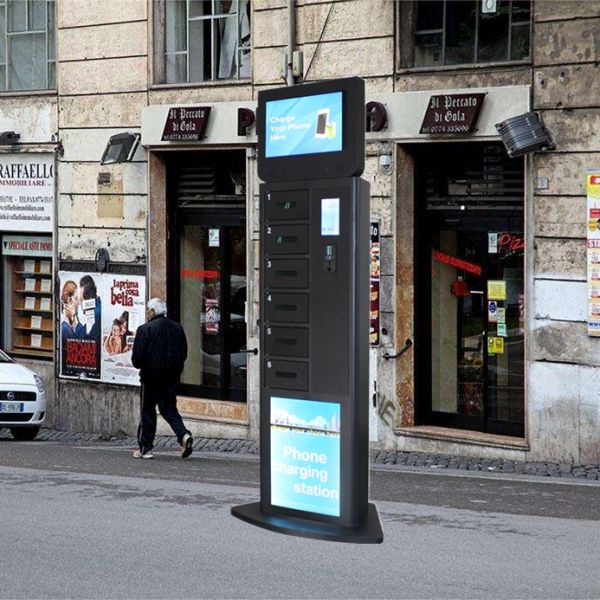 Fast Charge Cell Phone Charging Stations For Airport , RFID Operated Glass Door Locker