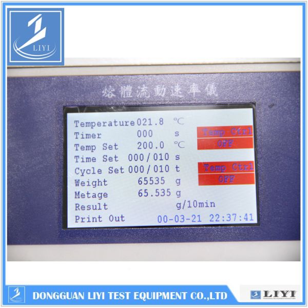 LCD MFI Rapid Heating Plastic Melt Flow Rate Meter Instrument Equipment
