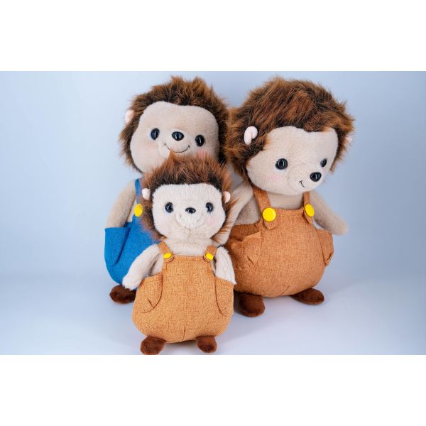 Family Of Three Soft Toy Hedgehog Stuffed Animal Customized Colour Embroidery Logo
