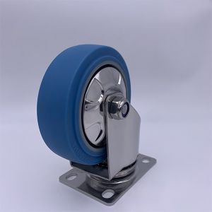 China Noise-Free Elastic Thermoplastic Rubber Caster with Dust Cover 5 Inch wholesale