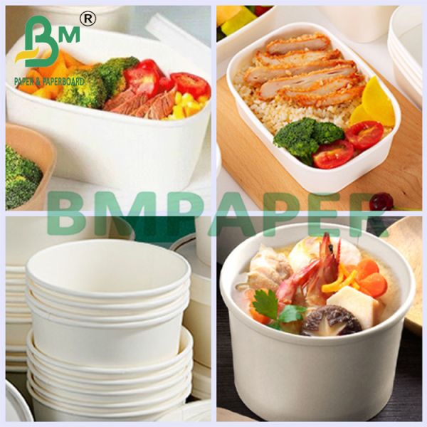 185g 270g Biodegradable Wood Pulp Paper Bowl For Food Packaging