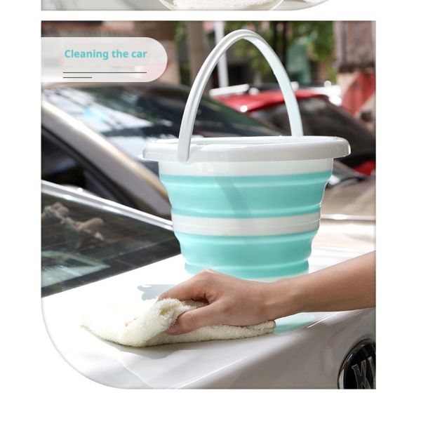 Collapsible 10L Foldable Plastic Bucket Space-Saving Design for Camping Car Wash Outdoor Adventures