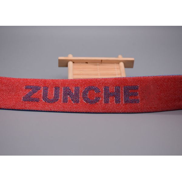 Jacquard Raised Logo Customized 35mm Loose Elastic Band For Clothing
