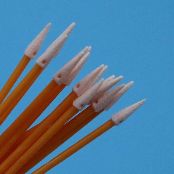 TX750 Double Ended Mini Sponge Swab Compressed Small Cleanroom Detailing Foam Swab with Orange Stick