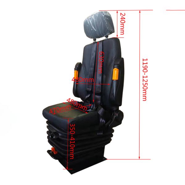 360 Rotation Base Air Suspension Seats Railway Subway With 24V Air Compressor Pump
