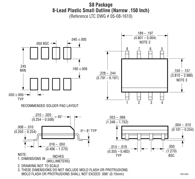 LT1800CS8#PBF Op Amp 100MHz Gain BW 450V/µs Slew Rate 3.5nV/√Hz Noise 2.7-12.6V Supply Rail-to-Rail I/O 8-Pin SOIC -40°C to 85°C Low Power