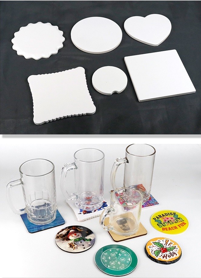 White Sublimation Coaster Blanks Square Ceramic Coaster For Sublimation Photo Printing